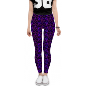 leggings с принтом Леггинсы Dark violet pattern в Петрозаводске, 80% полиэстер, 20% эластан | Эластичный пояс, зауженные к низу, низкая посадка | 