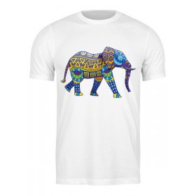 Мужская футболка с принтом Индийский Слон в Петрозаводске,  |  | Тематика изображения на принте: 