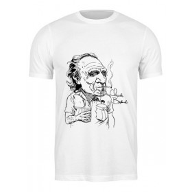 Мужская футболка с принтом Чарльз Буковски(Charles Bukowski) в Петрозаводске,  |  | Тематика изображения на принте: 