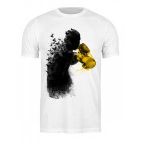 Мужская футболка с принтом Порхай как бабочка, жаль как пчела в Петрозаводске,  |  | Тематика изображения на принте: 