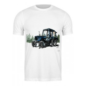 Мужская футболка с принтом трактор от михаила доманова в Петрозаводске,  |  | 