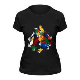 Женская футболка с принтом Кубик Рубика в Петрозаводске,  |  | 