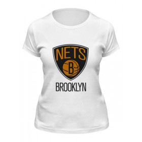 Женская футболка с принтом Brooklyn Nets в Петрозаводске,  |  | 