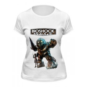 Женская футболка с принтом Bioshock (logo) в Петрозаводске,  |  | Тематика изображения на принте: 