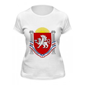Женская футболка с принтом Крым (Crimea) в Петрозаводске,  |  | 