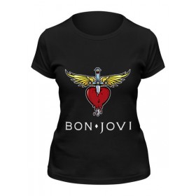 Женская футболка с принтом Bon Jovi в Петрозаводске,  |  | Тематика изображения на принте: 