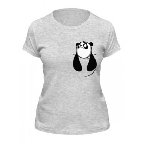 Женская футболка с принтом Панда в Кармане в Петрозаводске,  |  | 
