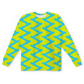 full_print_kids_sweatshirt с принтом Желто-голубой узор в Петрозаводске,  |  | 