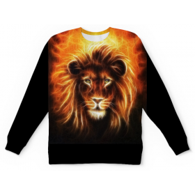 full_print_kids_sweatshirt с принтом Огненный лев в Петрозаводске,  |  | 