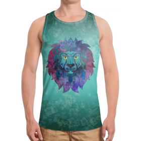 full_print_tanktop с принтом Яркий лев в Петрозаводске,  |  | 