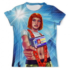 full_print_tee с принтом The Fifth Element LILOO в Петрозаводске, Футболка с нанесением полноцветного изображения по всей поверхности может быть выполнена в двух вариантах - ХЛОПОК и СИНТЕТИКА. | Хлопок - ткань из 100% хлопка высшего качества пенье.  <br>Синтетика - ткань с высоким содержанием синтетического волокна (до 80%).  Материал хорошо тянется, имеет приятную на ощупь фактуру | 