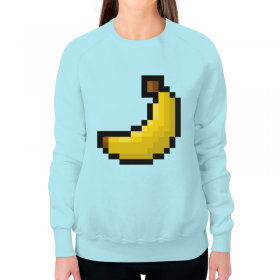 full_print_woman_sweatshirt с принтом Пиксельный банан в Петрозаводске,  |  | 
