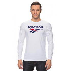 Мужской лонгслив с принтом Reebok в Петрозаводске, Хлопок |  | 