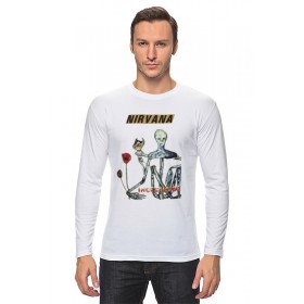 Мужской лонгслив с принтом Nirvana Incesticide album t-shirt в Петрозаводске, Хлопок |  | Тематика изображения на принте: 