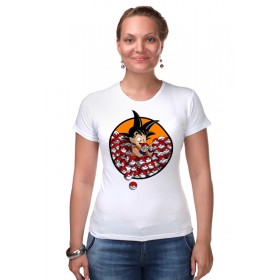 Женская футболка стрэйч с принтом Жемчуг дракона (Покемон) в Петрозаводске,  |  | 