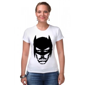 Женская футболка стрэйч с принтом Доктор Хаус в маске Бэтмена в Петрозаводске,  |  | 
