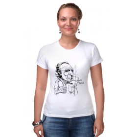 Женская футболка стрэйч с принтом Чарльз Буковски(Charles Bukowski) в Петрозаводске,  |  | 