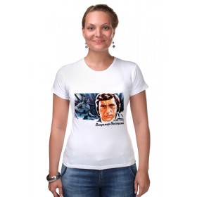Женская футболка стрэйч с принтом Владимир Высоцкий в Петрозаводске,  |  | Тематика изображения на принте: 