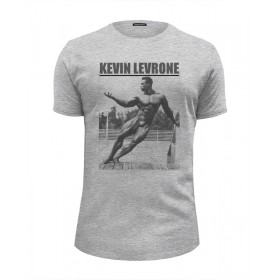 Мужская футболка Premium с принтом Kevin Levrone / Кевин Леврон в Петрозаводске, Белый, черный, серый меланж, голубой: 100% хлопок, плотность 160 гр. Остальные цвета: 92% хлопок, 8% лайкра, плотность 170-180гр. |  | 