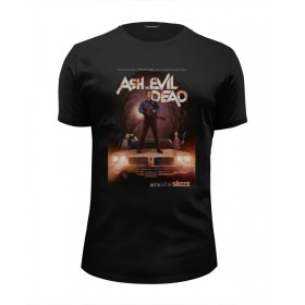 Мужская футболка Premium с принтом Ash vs Evil Dead / Эш против зловещих мертвецов в Петрозаводске, Белый, черный, серый меланж, голубой: 100% хлопок, плотность 160 гр. Остальные цвета: 92% хлопок, 8% лайкра, плотность 170-180гр. |  | 