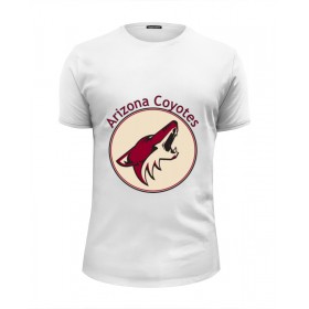 Мужская футболка Premium с принтом Arizona Coyotes в Петрозаводске, Белый, черный, серый меланж, голубой: 100% хлопок, плотность 160 гр. Остальные цвета: 92% хлопок, 8% лайкра, плотность 170-180гр. |  | 