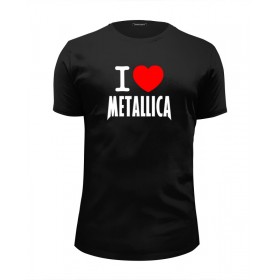 Мужская футболка Premium с принтом I love Metallica в Петрозаводске, Белый, черный, серый меланж, голубой: 100% хлопок, плотность 160 гр. Остальные цвета: 92% хлопок, 8% лайкра, плотность 170-180гр. |  | 