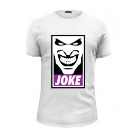Мужская футболка Premium с принтом Джокер (Joke) в Петрозаводске, Белый, черный, серый меланж, голубой: 100% хлопок, плотность 160 гр. Остальные цвета: 92% хлопок, 8% лайкра, плотность 170-180гр. |  | 