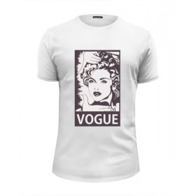 Мужская футболка Premium с принтом Мадонна (Vogue) в Петрозаводске, Белый, черный, серый меланж, голубой: 100% хлопок, плотность 160 гр. Остальные цвета: 92% хлопок, 8% лайкра, плотность 170-180гр. |  | Тематика изображения на принте: 