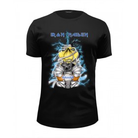 Мужская футболка Premium с принтом Iron Maiden Band в Петрозаводске, Белый, черный, серый меланж, голубой: 100% хлопок, плотность 160 гр. Остальные цвета: 92% хлопок, 8% лайкра, плотность 170-180гр. |  | 