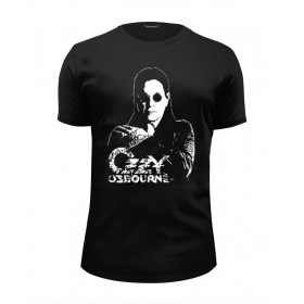 Мужская футболка Premium с принтом Ozzy Osbourne в Петрозаводске, Белый, черный, серый меланж, голубой: 100% хлопок, плотность 160 гр. Остальные цвета: 92% хлопок, 8% лайкра, плотность 170-180гр. |  | 