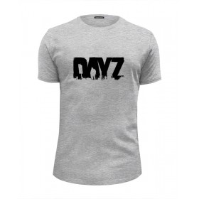 Мужская футболка Premium с принтом DayZ T-shirt в Петрозаводске, Белый, черный, серый меланж, голубой: 100% хлопок, плотность 160 гр. Остальные цвета: 92% хлопок, 8% лайкра, плотность 170-180гр. |  | 
