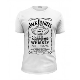 Мужская футболка Premium с принтом Jack Daniels в Петрозаводске, Белый, черный, серый меланж, голубой: 100% хлопок, плотность 160 гр. Остальные цвета: 92% хлопок, 8% лайкра, плотность 170-180гр. |  | 