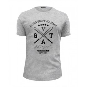 Мужская футболка Premium с принтом GTA в Петрозаводске, Белый, черный, серый меланж, голубой: 100% хлопок, плотность 160 гр. Остальные цвета: 92% хлопок, 8% лайкра, плотность 170-180гр. |  | 