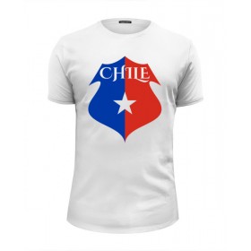 Мужская футболка Premium с принтом Сборная Чили по футболу в Петрозаводске, Белый, черный, серый меланж, голубой: 100% хлопок, плотность 160 гр. Остальные цвета: 92% хлопок, 8% лайкра, плотность 170-180гр. |  | 