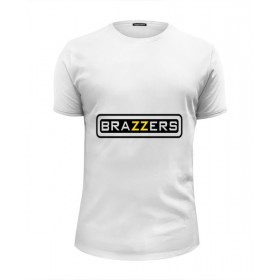 Мужская футболка Premium с принтом Brazzers в Петрозаводске, Белый, черный, серый меланж, голубой: 100% хлопок, плотность 160 гр. Остальные цвета: 92% хлопок, 8% лайкра, плотность 170-180гр. |  | 