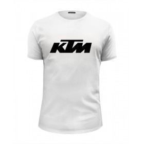 Мужская футболка Premium с принтом KTM moto в Петрозаводске, Белый, черный, серый меланж, голубой: 100% хлопок, плотность 160 гр. Остальные цвета: 92% хлопок, 8% лайкра, плотность 170-180гр. |  | 