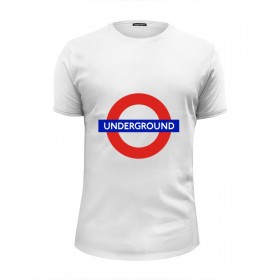 Мужская футболка Premium с принтом Underground в Петрозаводске, Белый, черный, серый меланж, голубой: 100% хлопок, плотность 160 гр. Остальные цвета: 92% хлопок, 8% лайкра, плотность 170-180гр. |  | 