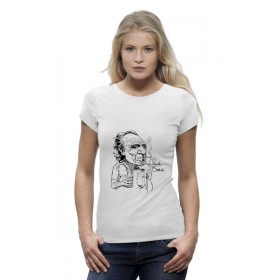Женская футболка Premium с принтом Чарльз Буковски(Charles Bukowski) в Петрозаводске,  |  | 