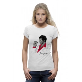 Женская футболка Premium с принтом Тони Монтана (Лицо со Шрамом) в Петрозаводске,  |  | 