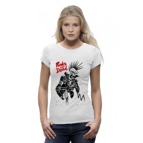Женская футболка Premium с принтом Панки Живы (Punks not Dead) в Петрозаводске,  |  | 