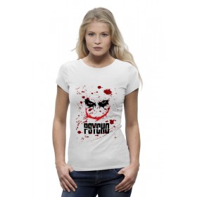 Женская футболка Premium с принтом Джокер (Psycho) в Петрозаводске,  |  | 