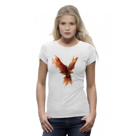 Женская футболка Premium с принтом Птица-Феникс в Петрозаводске,  |  | 