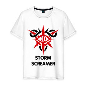 Мужская футболка хлопок с принтом Dark Elf Mage - Storm Screamer в Петрозаводске, 100% хлопок | прямой крой, круглый вырез горловины, длина до линии бедер, слегка спущенное плечо. | elf | lineage | storm screamer