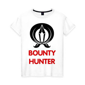 Женская футболка хлопок с принтом Dwarf Fighter - Bounty Hunter в Петрозаводске, 100% хлопок | прямой крой, круглый вырез горловины, длина до линии бедер, слегка спущенное плечо | line age | lineage | компьютерные | линейка | охотник