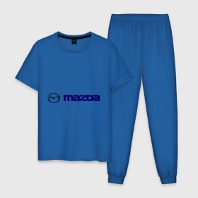 Мужская пижама хлопок с принтом Mazda в Петрозаводске, 100% хлопок | брюки и футболка прямого кроя, без карманов, на брюках мягкая резинка на поясе и по низу штанин
 | Тематика изображения на принте: 