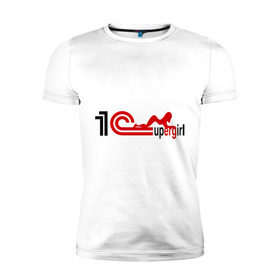 Мужская футболка премиум с принтом 1C SuperGirl (1) в Петрозаводске, 92% хлопок, 8% лайкра | приталенный силуэт, круглый вырез ворота, длина до линии бедра, короткий рукав | 1c | 1с | super girl | девушка | офис | работа | супер