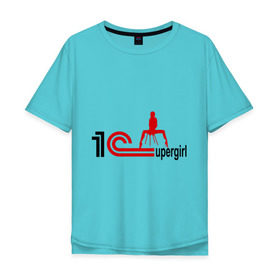 Мужская футболка хлопок Oversize с принтом 1C SuperGirl (2) в Петрозаводске, 100% хлопок | свободный крой, круглый ворот, “спинка” длиннее передней части | 1с | бухгалтерия | бухгалтерский учет | девушка | программа | программное обеспечение | супер | фигура