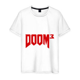 Мужская футболка хлопок с принтом Doom 3 в Петрозаводске, 100% хлопок | прямой крой, круглый вырез горловины, длина до линии бедер, слегка спущенное плечо. | doom3 | дум | компьютерная