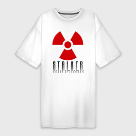 Платье-футболка хлопок с принтом Stalker в Петрозаводске,  |  | shooter | stalker | постапокалиптические | припять | радиация | сталкер | чернобыль | шутер