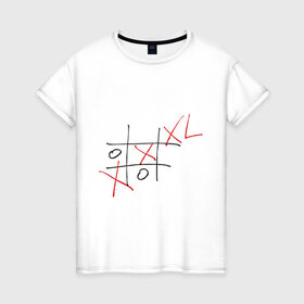 Женская футболка хлопок с принтом XXXL в Петрозаводске, 100% хлопок | прямой крой, круглый вырез горловины, длина до линии бедер, слегка спущенное плечо | xxxl | крестики | крестики нолики | нолики